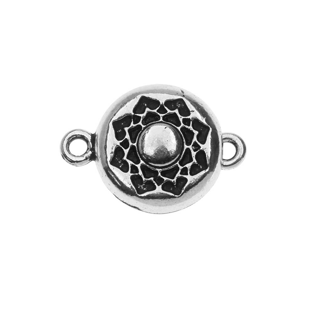 TierraCast Magnetic Clasps, Lotus 14.2x20.5mm, Antiqued Silver Plated (1 Set)