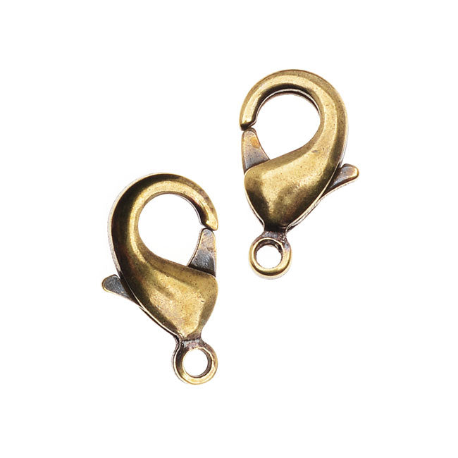 TierraCast Brass, Lobster Clasps 12x7mm, 4 Pieces, Brass Oxide Finish (4 Pieces)