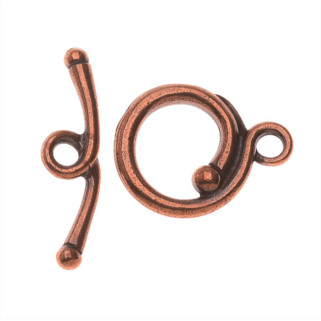 TierraCast Maker's Collection, Toggle Clasps, Renaissance 16.5mm, Antiqued Copper Plated (1 Set)