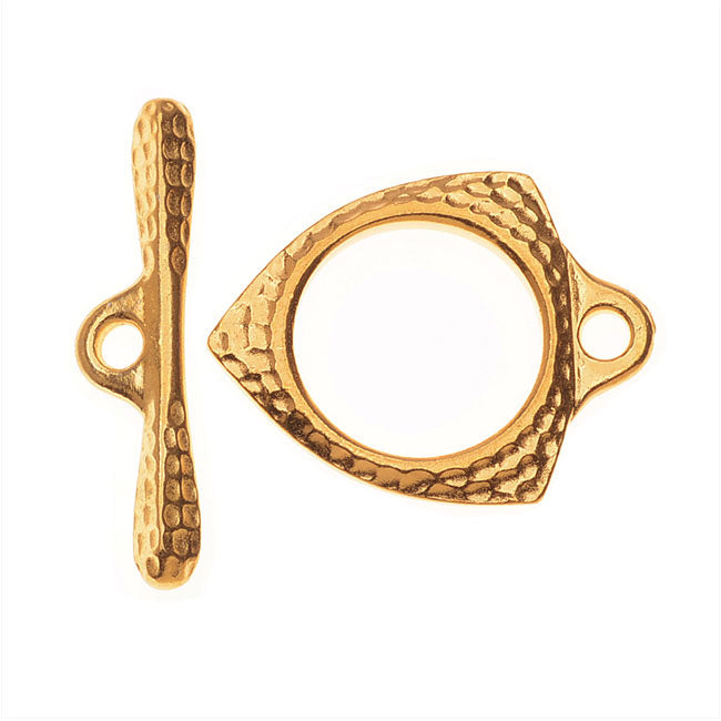 TierraCast Maker's Collection, Forged Toggle Clasp Set, 22K Gold Plated