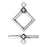 TierraCast Silver Plated Pewter Deco Diamond Toggle Clasp 23mm (1)