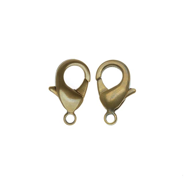 Vintaj Natural Brass Classic Lobster Clasp - 9.5mm (2 Pieces)