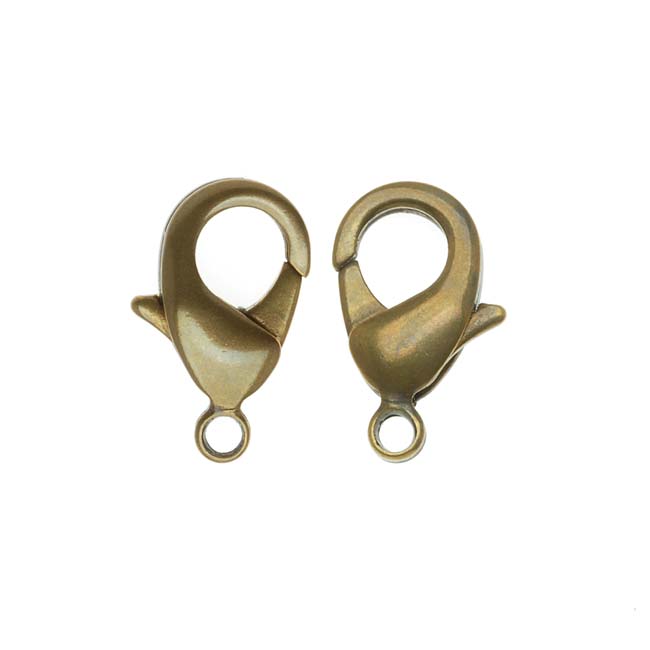 Vintaj Clasps, Lobster 15mm, Natural Brass (2 Pieces)