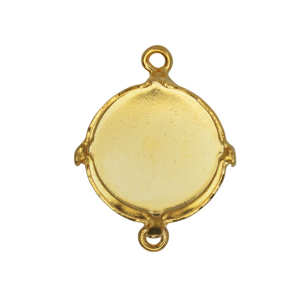 Gita Jewelry Stone Setting for PRESTIGE Crystal, Connector for 14mm Rivoli, Gold Plated