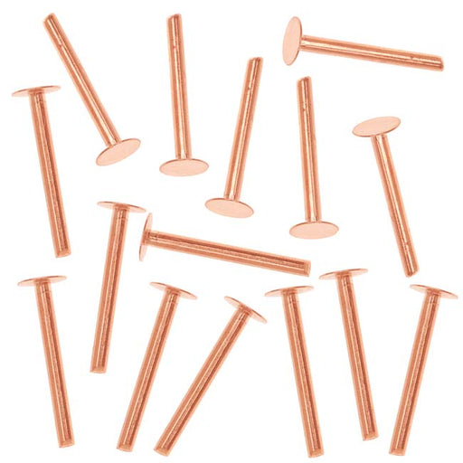 Vintaj Natural Brass, 1/8 Inch Nail Head Rivets for Leather (20 Pieces) 