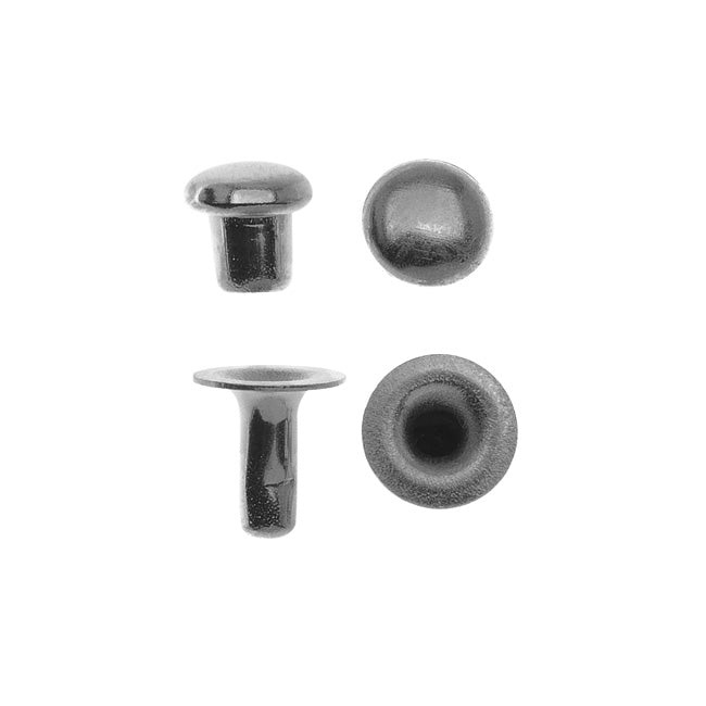 TierraCast Double Round Cap Compression Rivets 4mm Black Finish (10 Pieces)