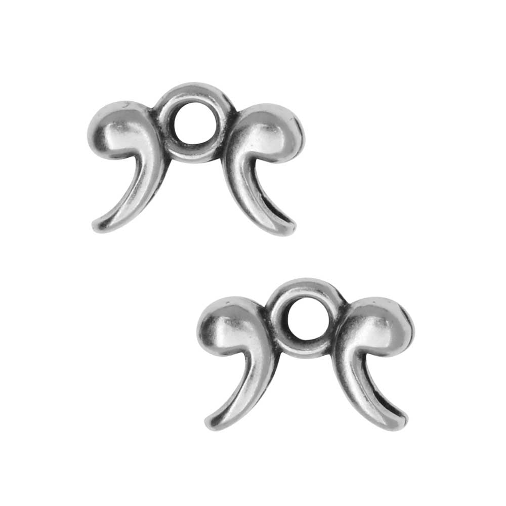 Cymbal Bead Endings fit Silky Beads, Drakonisi, 6.5mm, Antiqued Silver (4 Pieces)