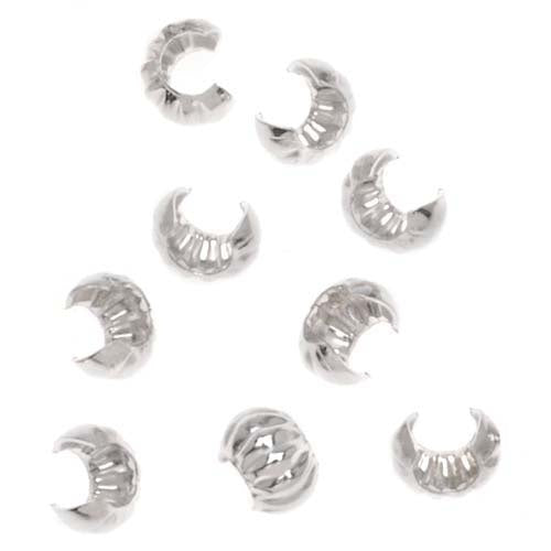 Crimp Bead Covers, 2.4mm, Sterling Silver (20 Pieces)