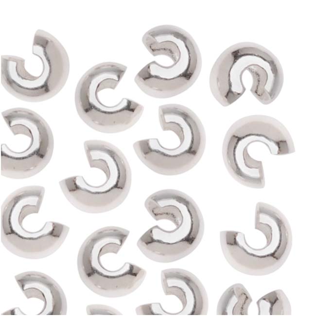 Crimp Bead Covers, 4mm, Silver Tone (144 Pieces)