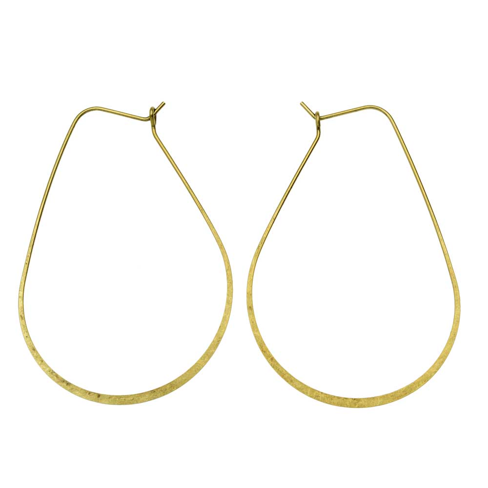 Nunn Design Earring Findings, Oval Hoop Ear Wire 38x56mm, Antiqued Gold (1 Pair)