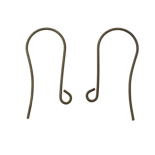 Vintaj Natural Brass, Round Ear Wire 30mm (2 Pairs)