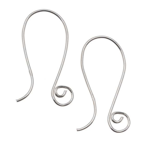 Earring Findings, Fish Hook Ear Wire 15x15mm, Gun Metal Plated (25 Pairs)