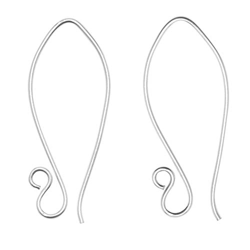 Sterling Silver Sleek & Graceful Circle Earring Hooks 13mm (4