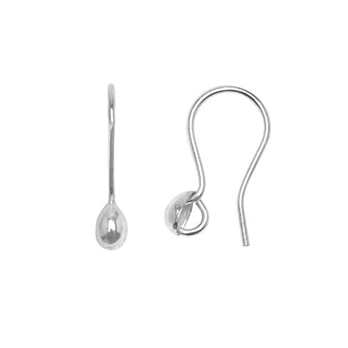 Teardrop Earring Hooks - Hammered Ear Wires - Sterling Silver Earring Hooks