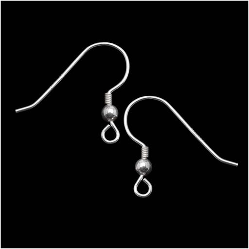 Stainless Steel Ear Wires ~ French Hooks with Ball + Coil ~Large