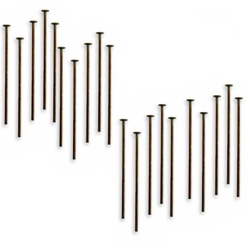 Vintaj Natural Brass, 1/4 inch Nail Head Rivets for Leather, 20 Pieces