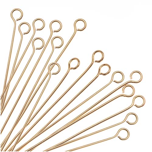 TOAOB 200pcs 24mm Eye Pins for Jewelry Making Mixed Colors Head Pins 21  Gauge Brass Wire Open Head Pins Findings for DIY Crafts Necklaces Bracelets