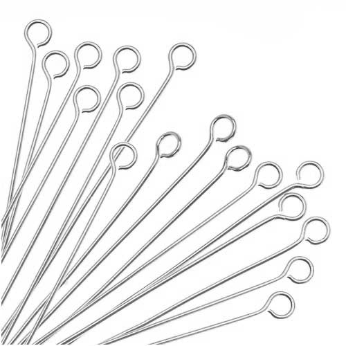 200Pcs Flat Head Pins for Jewelry Making 22mm Stainless Steel Flat Head  Pins Jewelry Head Pins 22 Gauge Silver