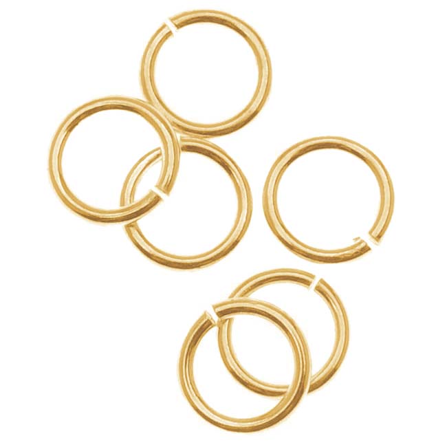 14K Gold-Filled Open Jump Rings 5mm 21 Gauge (10 pcs)