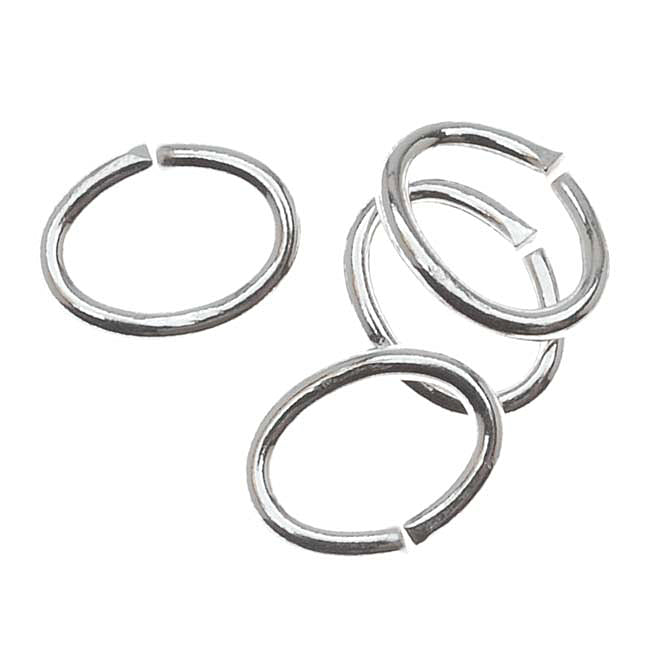 Sterling Silver Open Jump Rings Oval 5x7mm 19 Gauge (10 pcs)