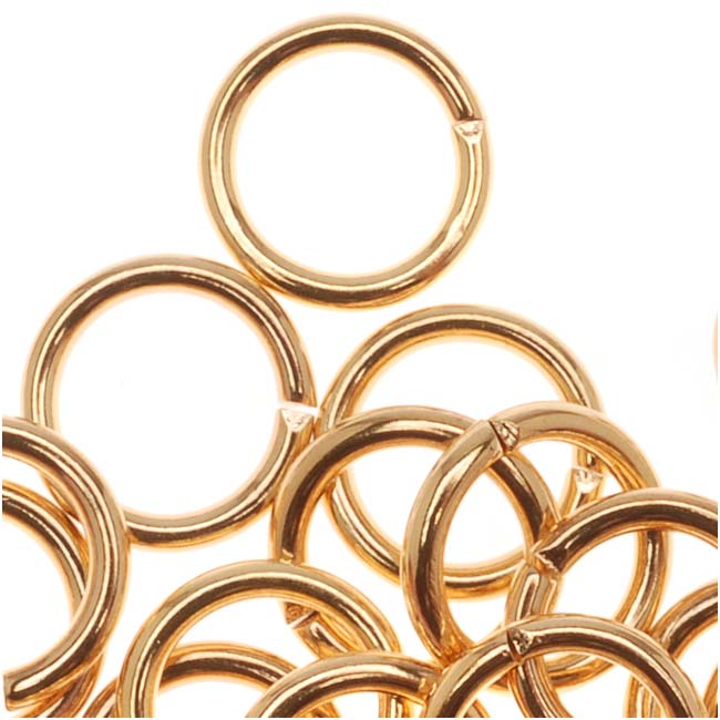 22K Gold Plated Open Jump Rings 7mm 18 Gauge (50 pcs)