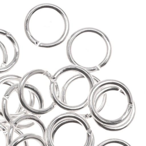 Silver Plated Open Jump Rings Oval 4x6mm 20 Gauge (50 pcs