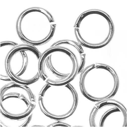 20pc, 6mm, 20 gauge, Open Jump Rings. Sterling Silver .925 High Polished  Open Rings. Split Ring. Heavy weight Open rings. High Polished.