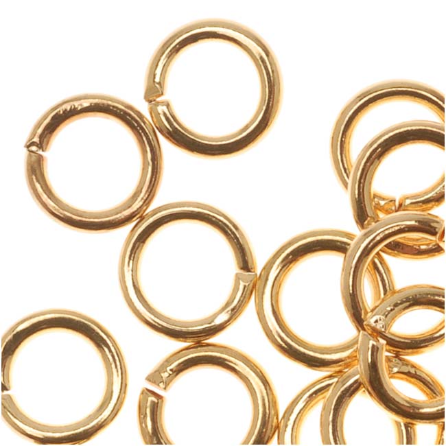 22K Gold Plated Open Jump Rings 5mm 19 Gauge (50 pcs)