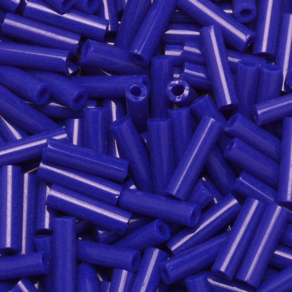 Miyuki Bugle Tube Beads, Cylinder Size #2 6x1.5mm, Opaque Cobalt (17 Grams)