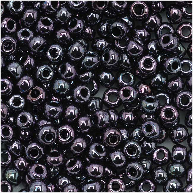 Toho Round Seed Beads 8/0 90 'Metallic Amethyst Gun Metal' 8 Gram Tube