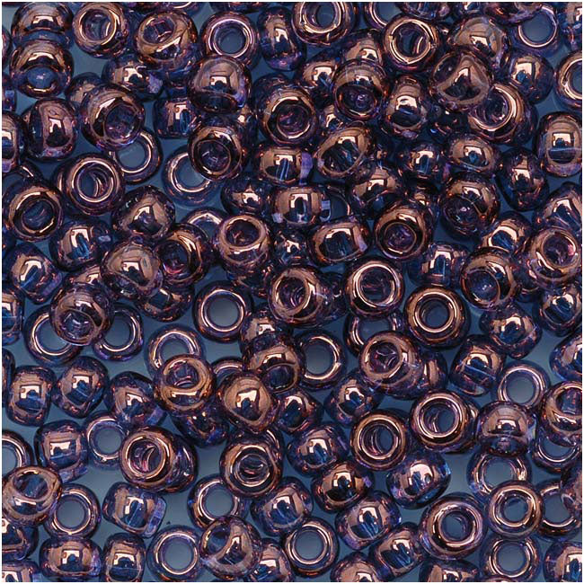 Toho Round Seed Beads 8/0 201 'Gold Lustered Amethyst' 8 Gram Tube