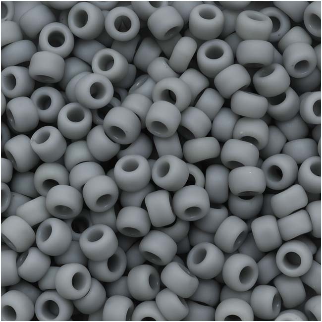 Toho Round Seed Beads 8/0 53F 'Opaque Frosted Gray' 8 Gram Tube