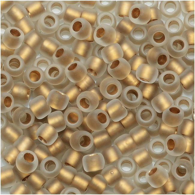 Toho Round Seed Beads 8/0 #989F - Frosted Gold-Lined Crystal (8 Grams)