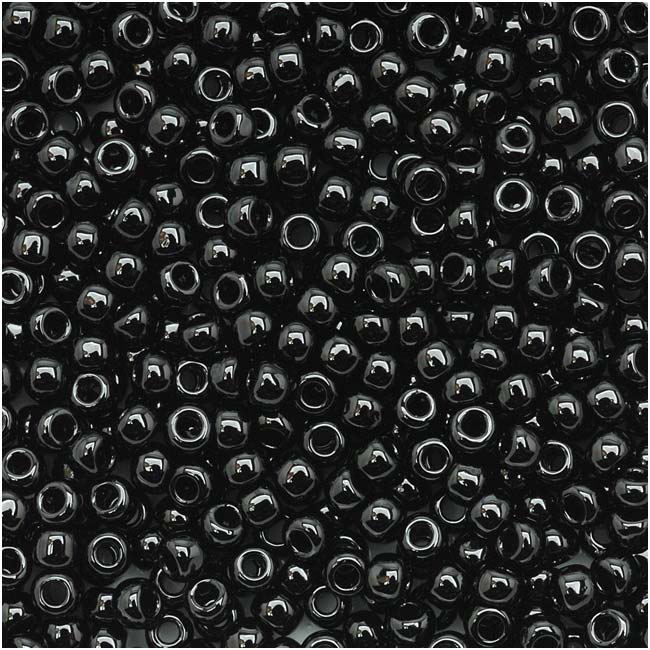 Toho Round Seed Beads 11/0 #49 'Opaque Jet' 8 Gram Tube