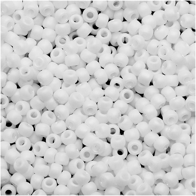 Toho Round Seed Beads 11/0 #761 - Matte Opaque Chalk White (8 Grams)