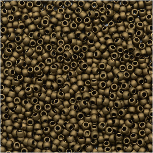 Toho Round Seed Beads 15/0 #221F - Frosted Bronze (8 Grams)