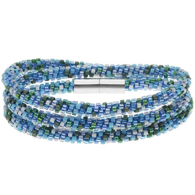 Beaded Kumihimo Wrap Bracelet Kit-Blue Tone - Exclusive Beadaholique Jewelry Kit