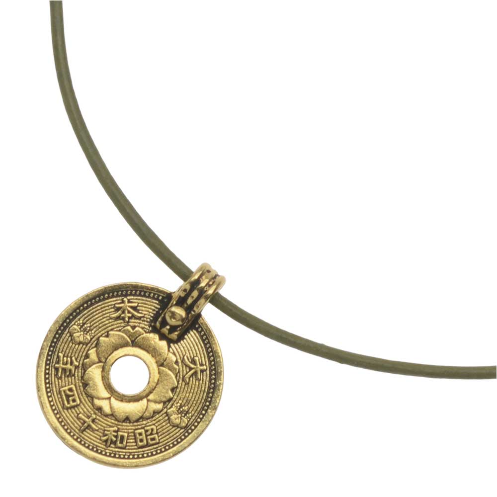 Asian Coin Necklace in Gold