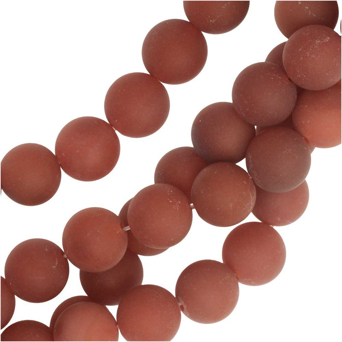 Dakota Stones Gemstone Beads, Red Carnelian, Matte Round 10mm (8 Inch Strand)