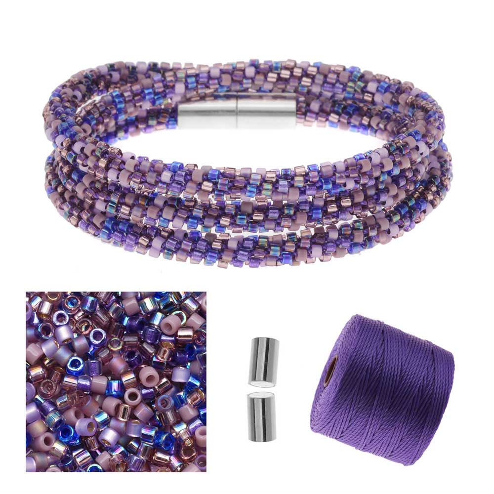 Refill - Beaded Kumihimo Wrap Bracelet Kit-Purple  - Exclusive Beadaholique Jewelry Kit