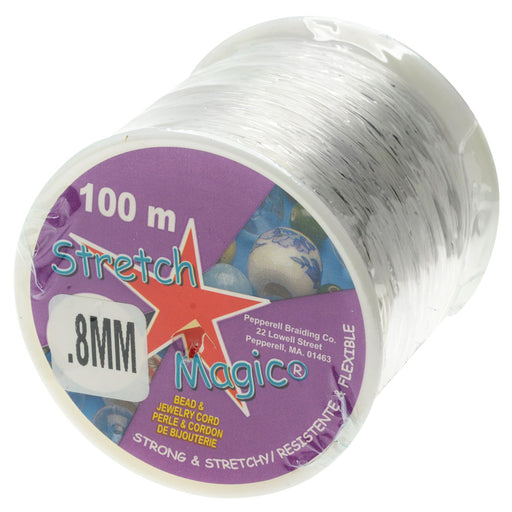 Stretch Magic Cord, Round .6mm (.024 Inch) Thick, 25 Meter Spool, Clear 