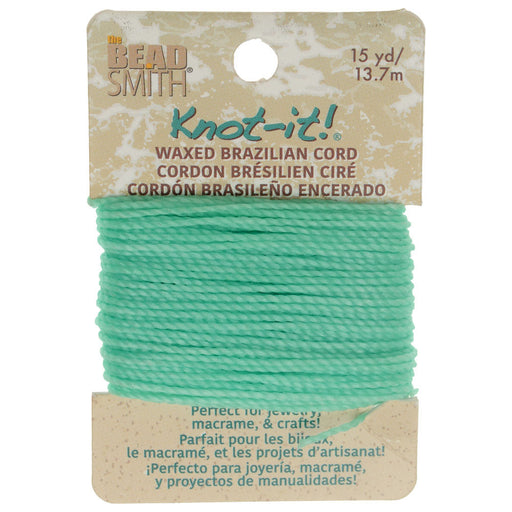 sea-green waxed Brazilian cord, knotting twine, craft cord, waxed cord,  sea-green cord, waxed cord