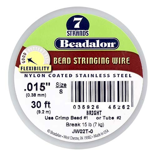 Beadalon Wire Standard Bright 7 Strand .015 Inch / 30 Feet