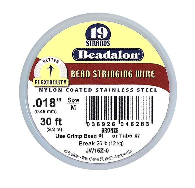 Beadalon Wire Metallic Bronze 19 Strand .018 Inch / 30Ft