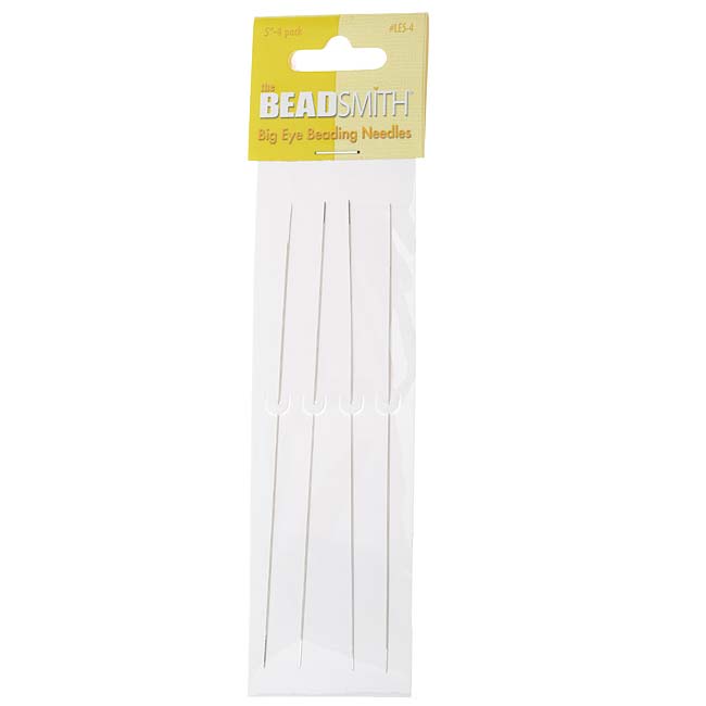 The Beadsmith 5 Inch Big Eye Beading Needles (Set of 4) -  Easy Needle To Thread