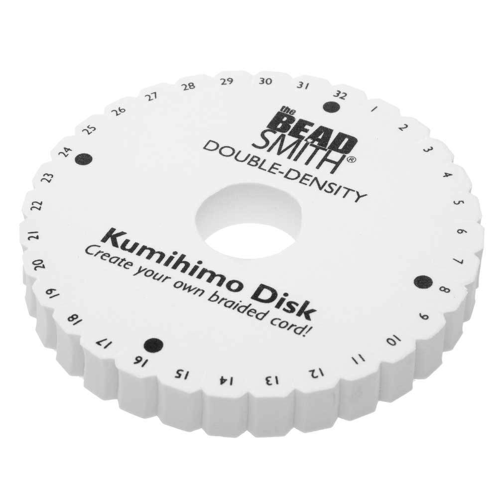 64 Slot Kumihimo Disk for Using Up to 40 Strings! Extra Thick Foam for Fine Threads, Wire & Beaded Kumihimo