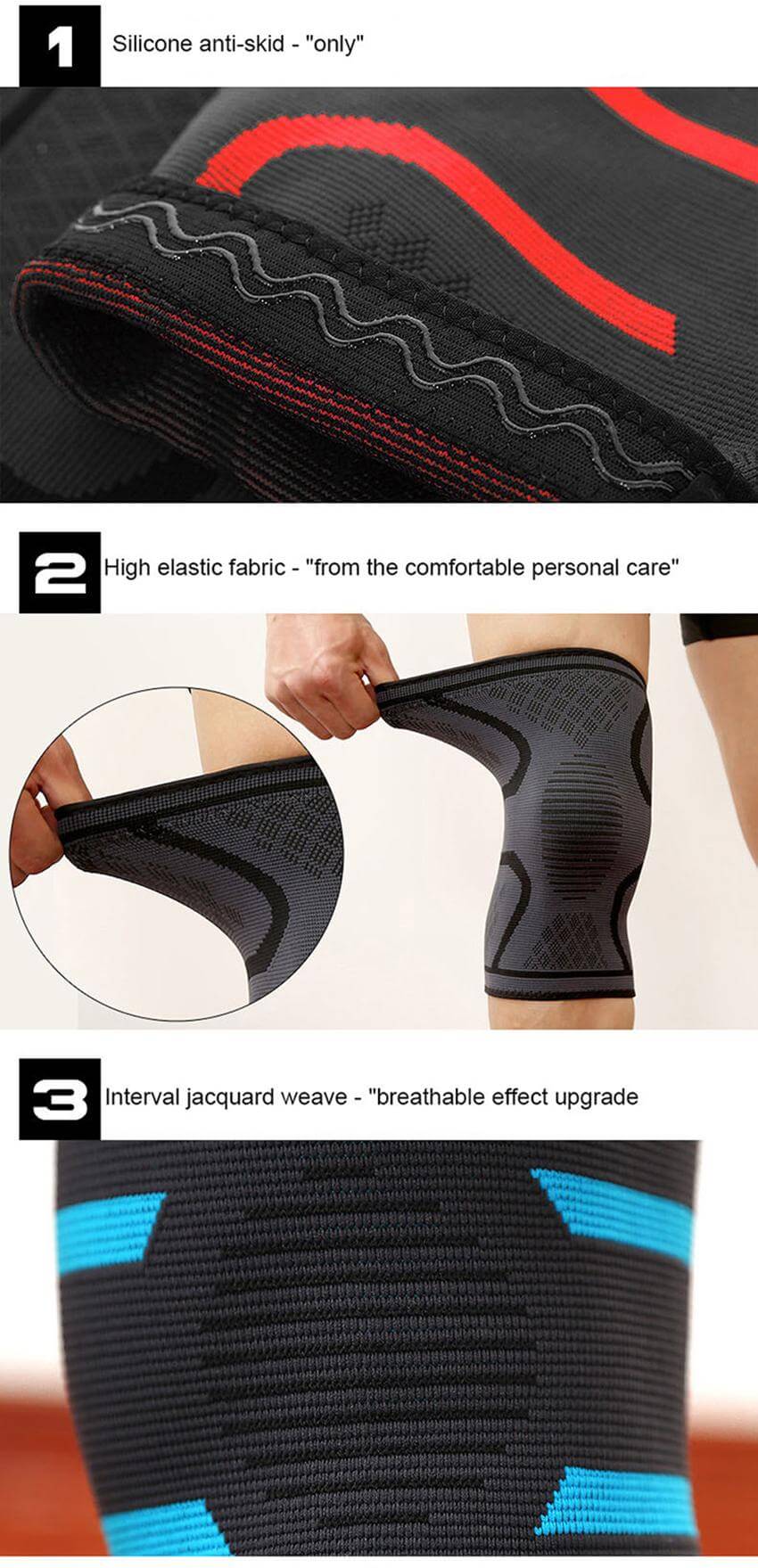Compression Knee Sleeve Brace Features