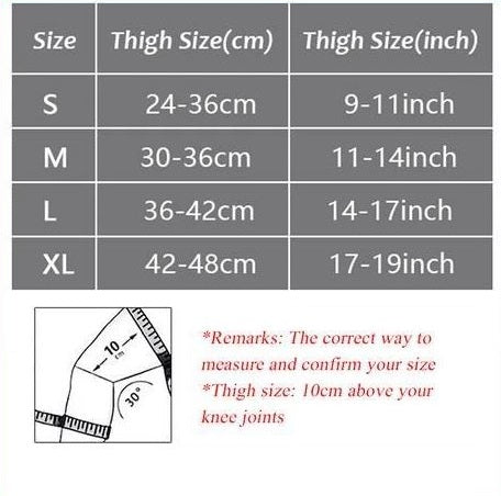 Size Chart of Compression Knee Sleeve Stabilizer