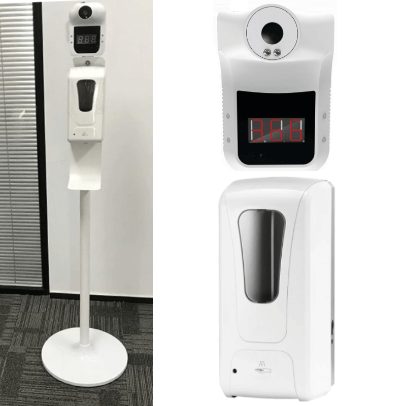 Commercial Hand Sanitizer Stations Thermometer Checking