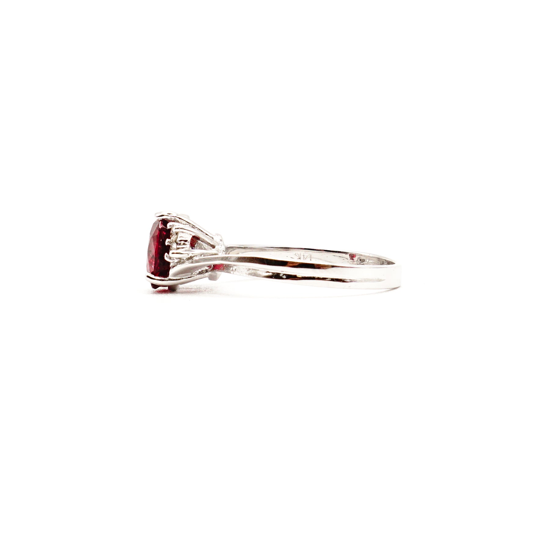 18K White Gold Pink Tourmaline and Diamond Halo Ring